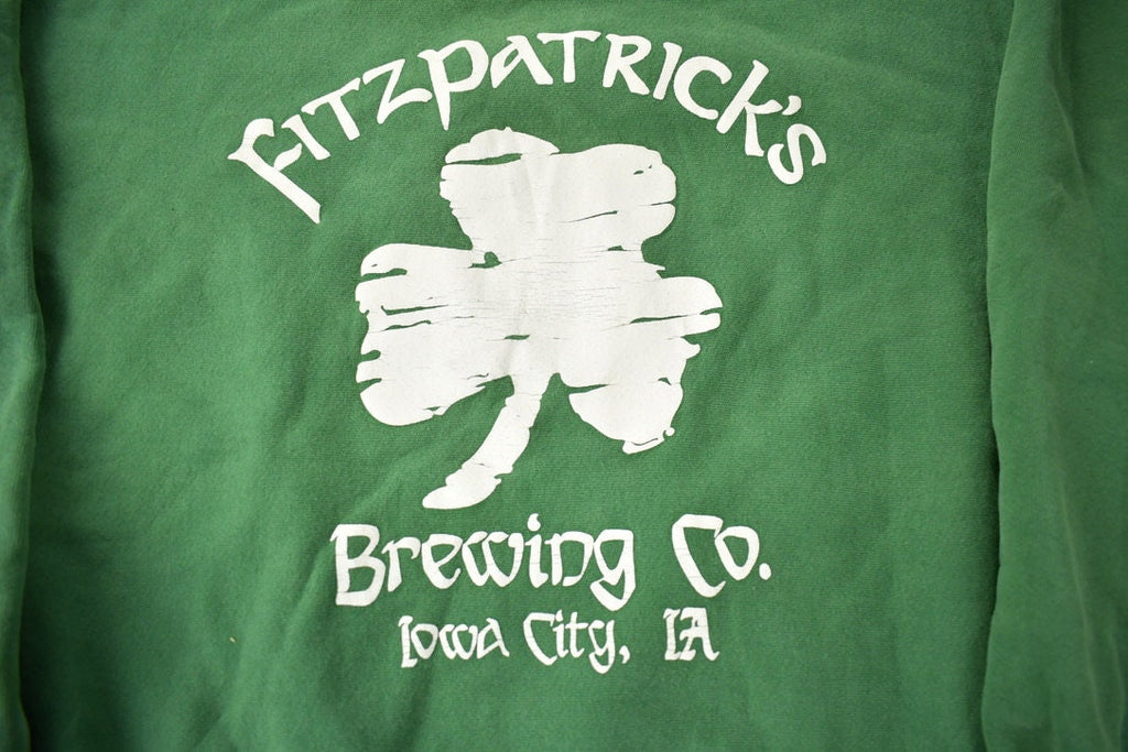 Vintage 1990s Fitzpatricks Brewing Co. Iowa Souvenir Travel Crewneck Made In USA