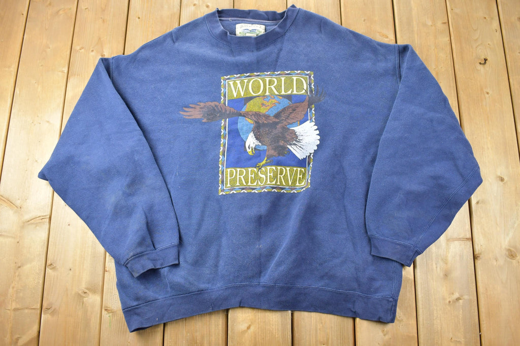 Vintage 1990s World Preserve Eagle Heavyweight Crewneck Sweatshirt