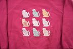 Vintage 1990s Cute Cat raglan Crewneck Sweater