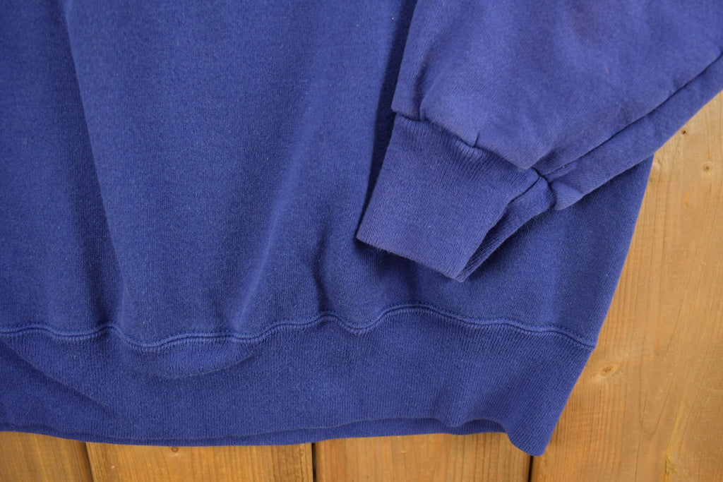 Vintage 1990s Champion Blank Blue Crewneck Sweatshirt