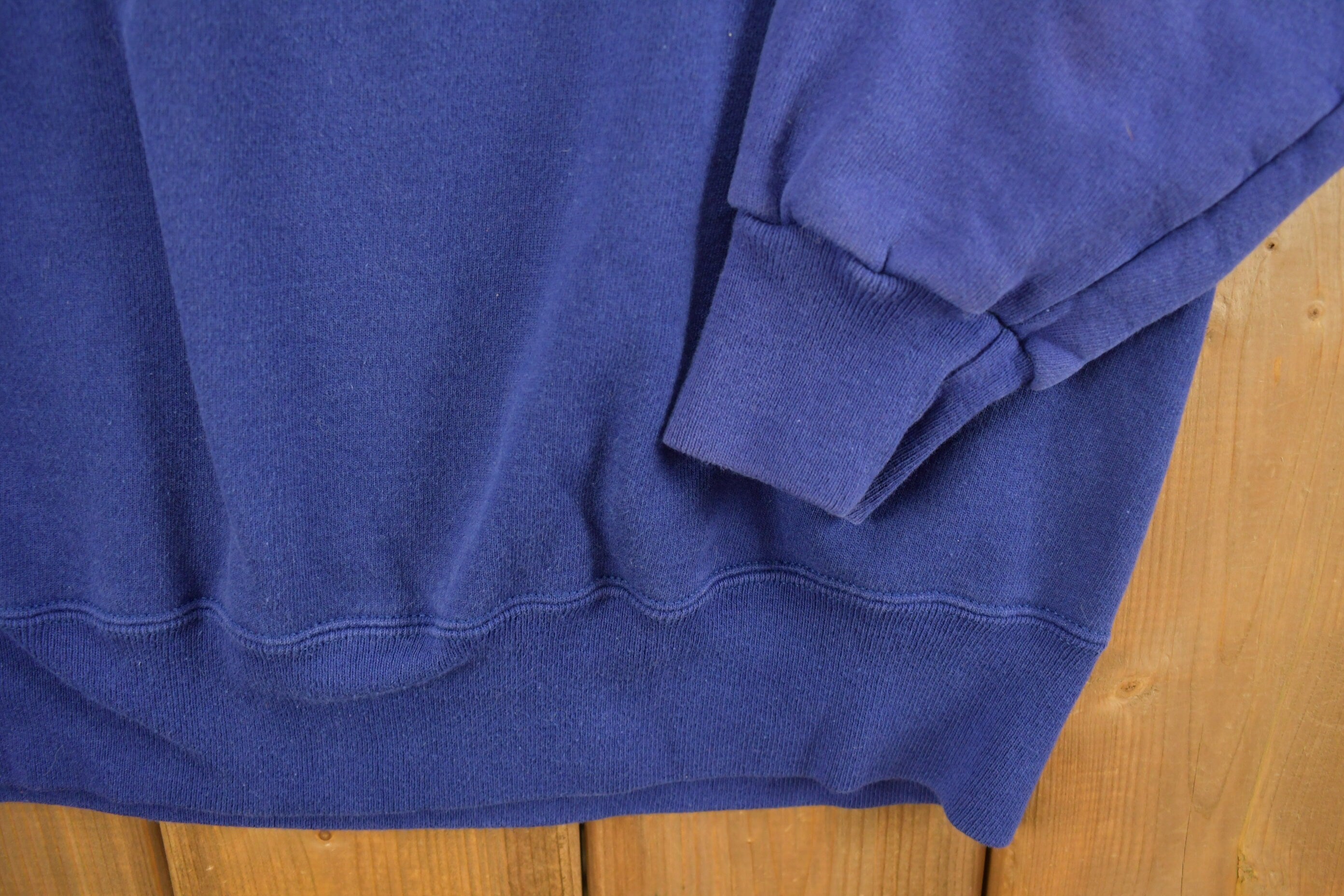 Vintage 1990s Champion Blank Blue Crewneck Sweatshirt
