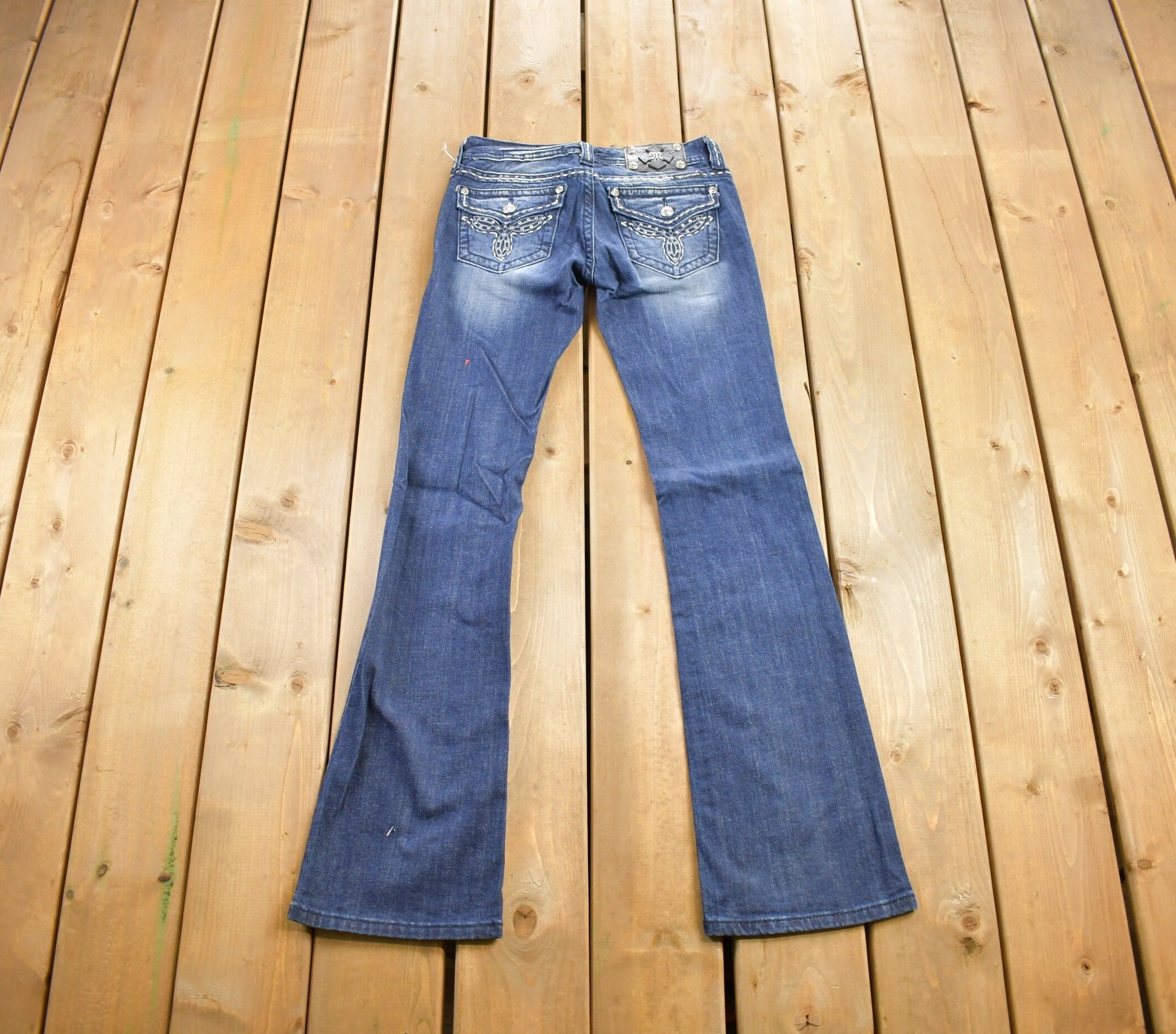 Vintage Y2K Miss Me Bedazzled Low Rise Jeans Size 26x33