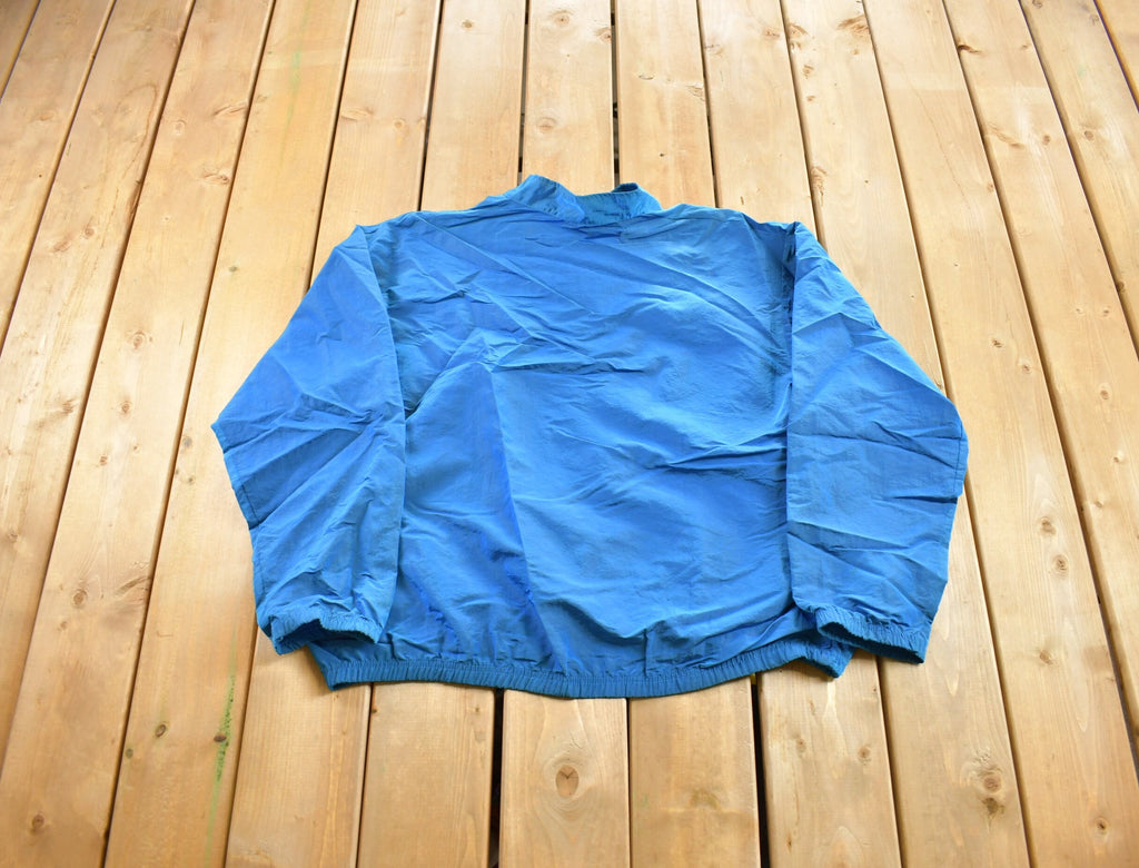 Vintage 1980s Surf Style Windbreaker Quarter Zip Jacket