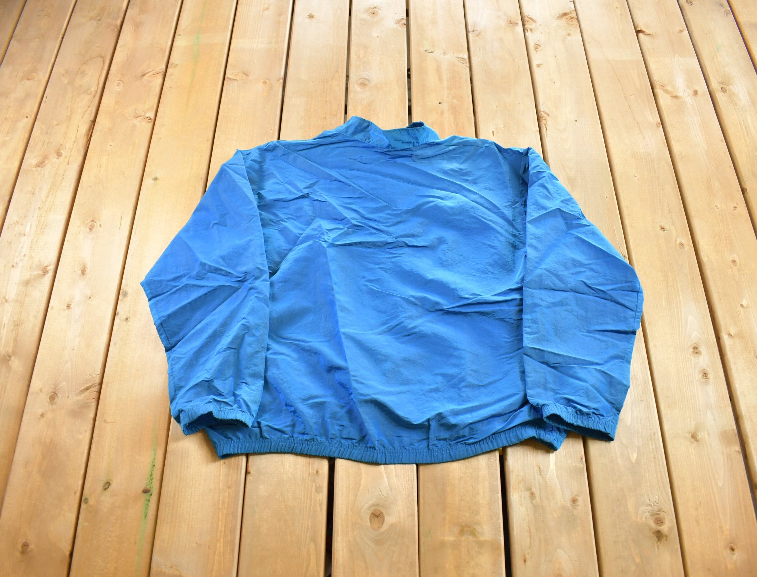 Vintage 1980s Surf Style Windbreaker Quarter Zip Jacket