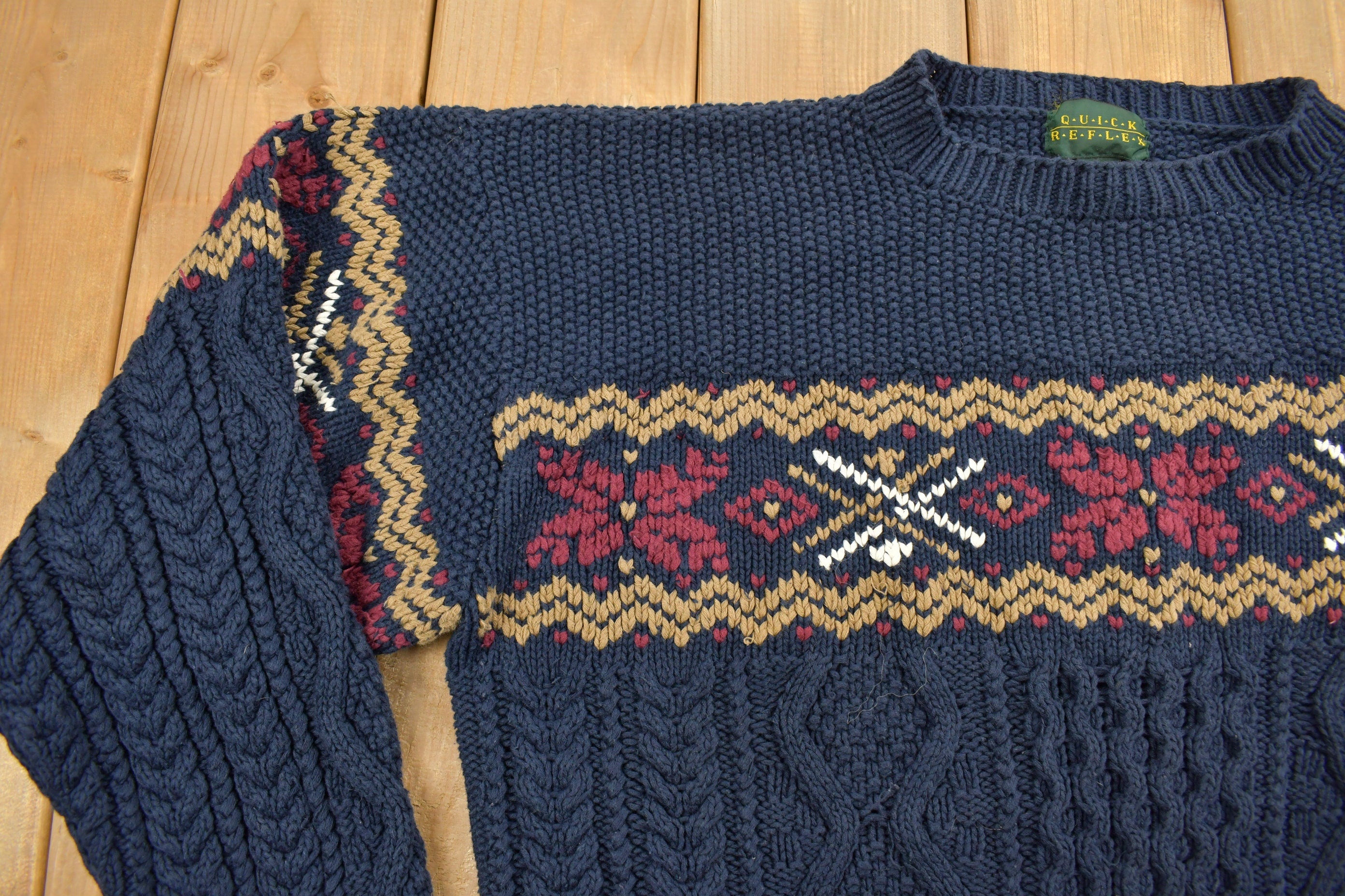 Vintage 1990s Quick Reflex Knitted Crewneck Sweater