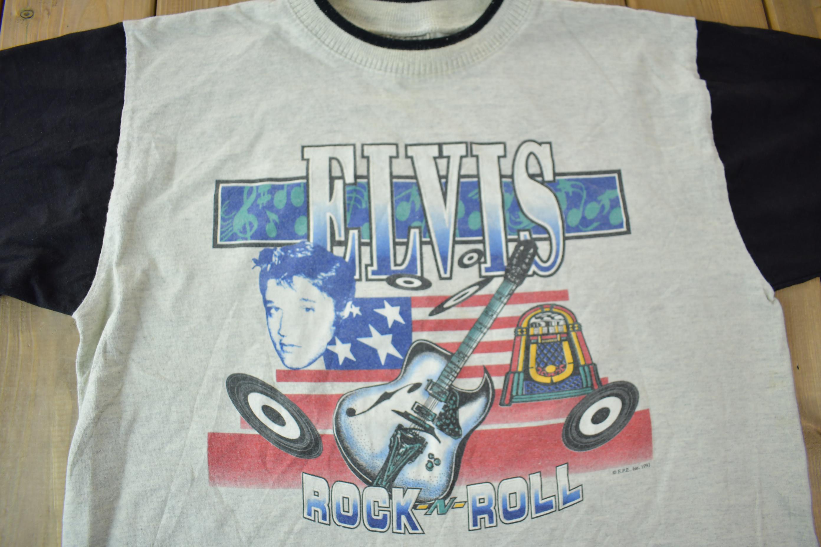 Vintage 1993 Elvis Presley Rock N Roll Graphic T-shirt