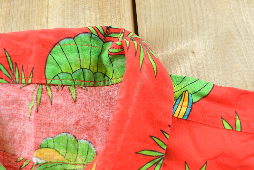 Vintage 1990s Hawaiian Tropical Toucan Button Up Shirt Mens S  90s Vacation Shirt  Streetwear  Essentials  Miami Vice
