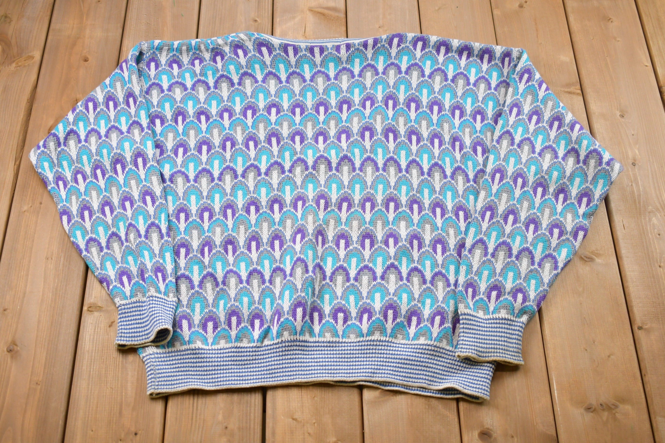 Vintage 1980s Bellagio Deep V Knitted Sweater