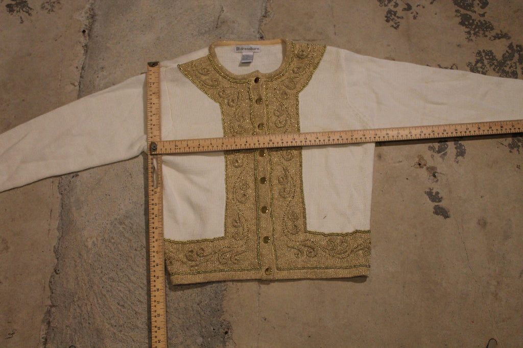 Vintage 1990s 3D Knit Cardigan Sweater /