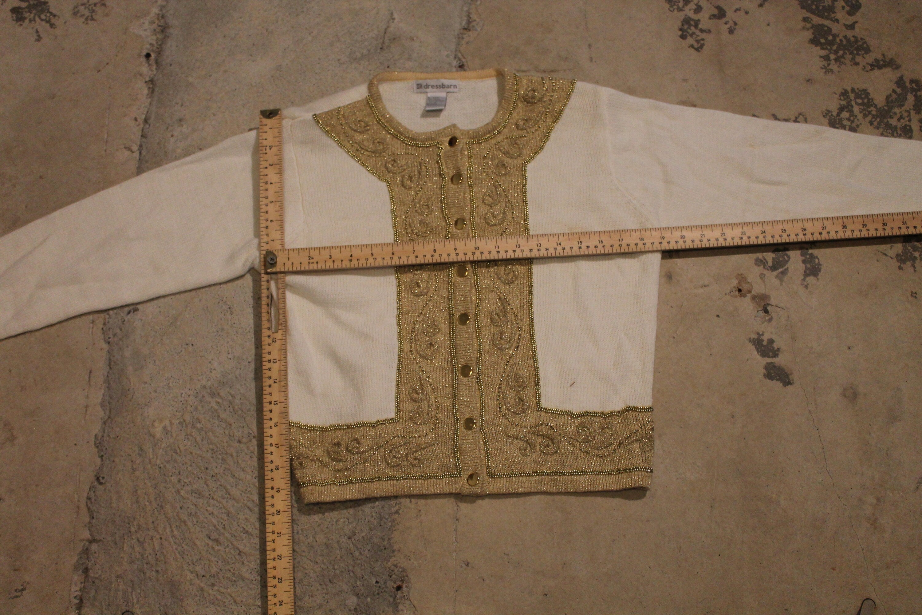 Vintage 1990s 3D Knit Cardigan Sweater