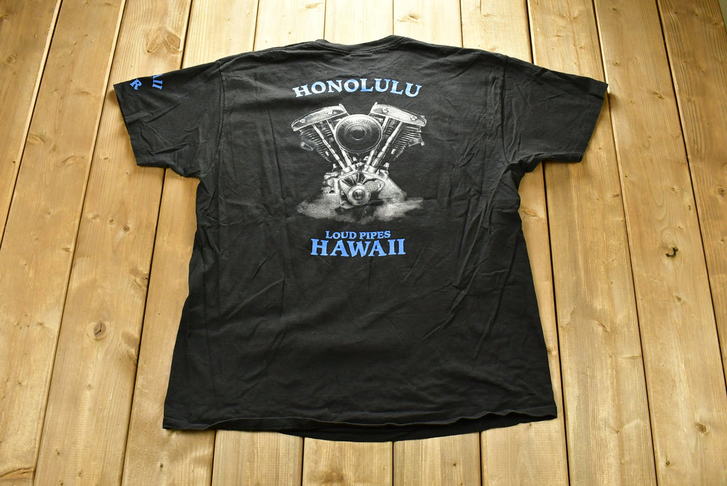Vintage 1993 3D Emblem Hawaii Biker Loud Pipes T-Shirt