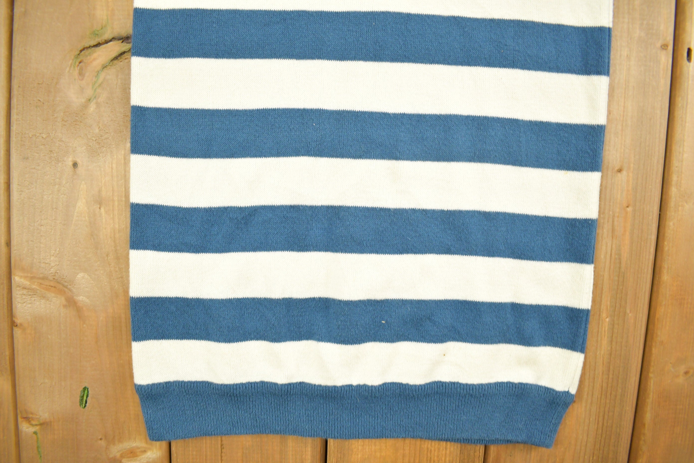 Vintage 1990s Liz Claiborne Striped Knitted Short Sleeve Vest