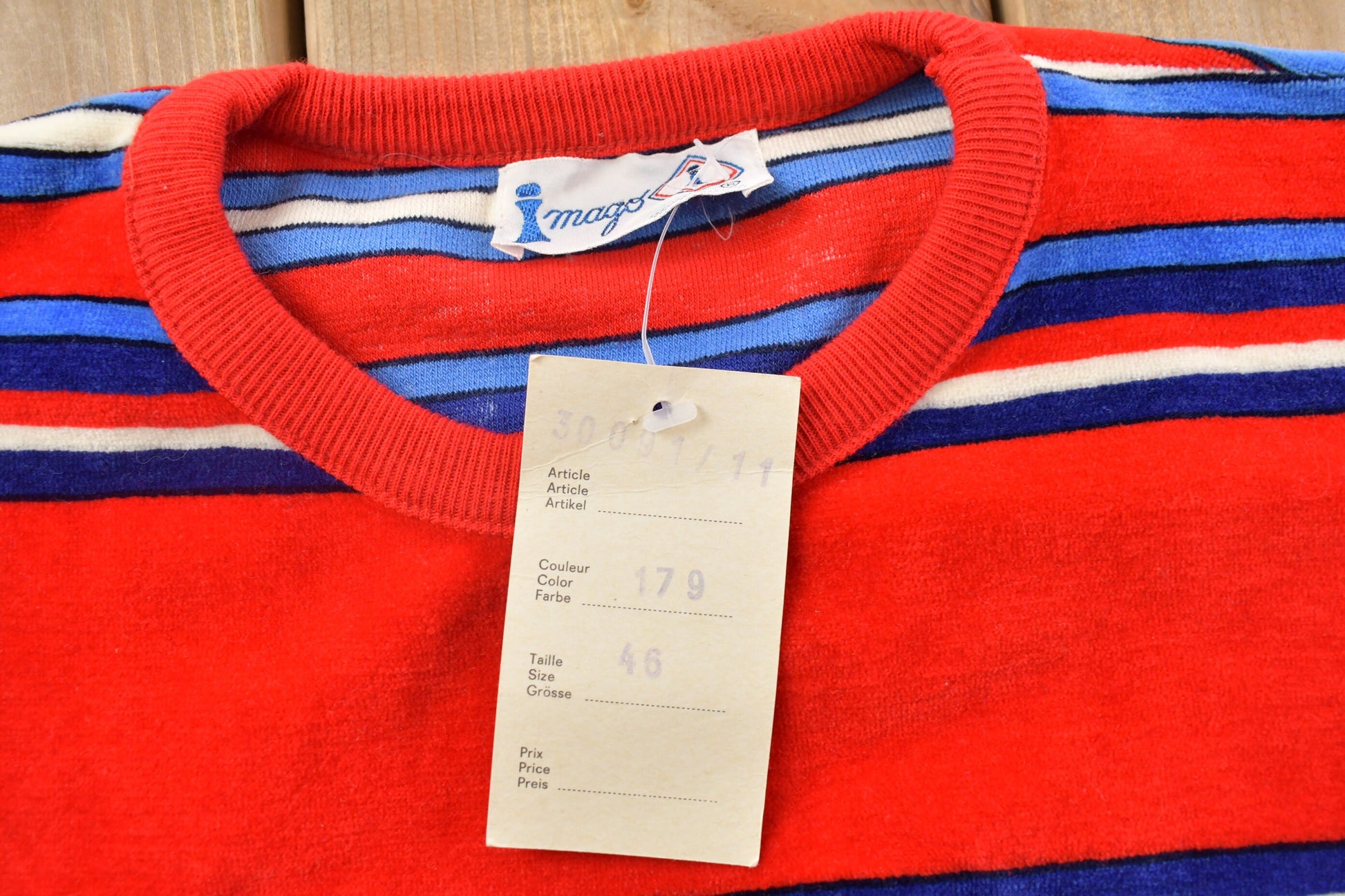 Vintage 1990s Deadstock Striped Knitted Crewneck Sweater / Vintage 90s Crewneck / All Over Pattern / Colorful / Sweatshirt / Striped Sweater