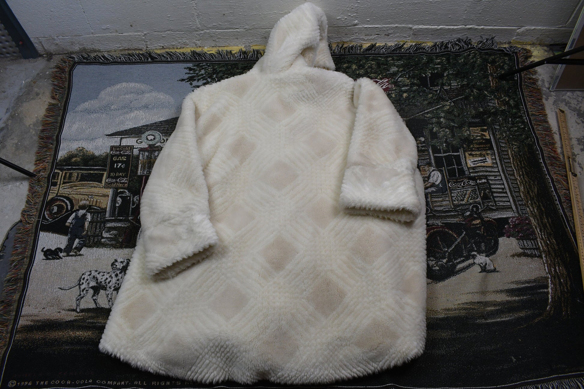 Vintage Fur Coat / Winter Outerwear / Streetwear Fashion / Hooded Fuzzy Coat / Button Up / Ultra Fur / Made In USA