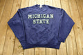 Vintage 1990's University of Michigan State Collegiate Crewneck  Embroidered  NCAA Sweatshirt  Heavyweight  Americana  Made In USA