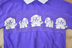 Vintage 1990s Retro Action Cute Puppy knit Collared Sweater