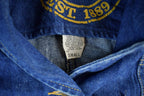 Vintage 1970s Lee Duster Barn Denim Jean Long Coat Men's Small