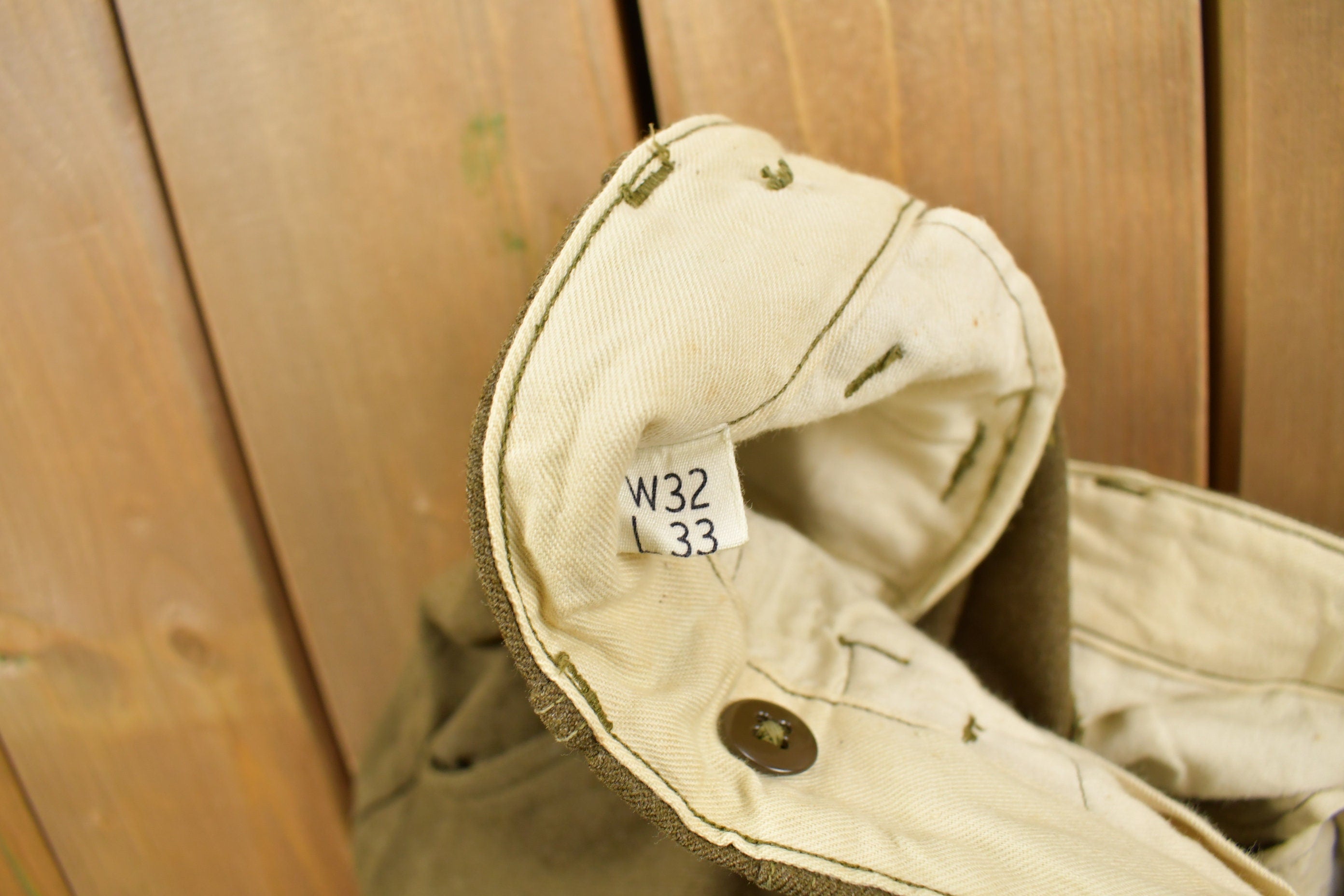 Vintage 1980s Military Green Army Pants Size 32 x 27