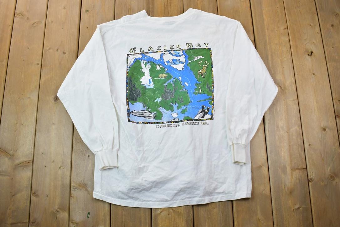 Vintage 1995 Glacier Bay Voyage Of The Glaciers Souvenir T-Shirt