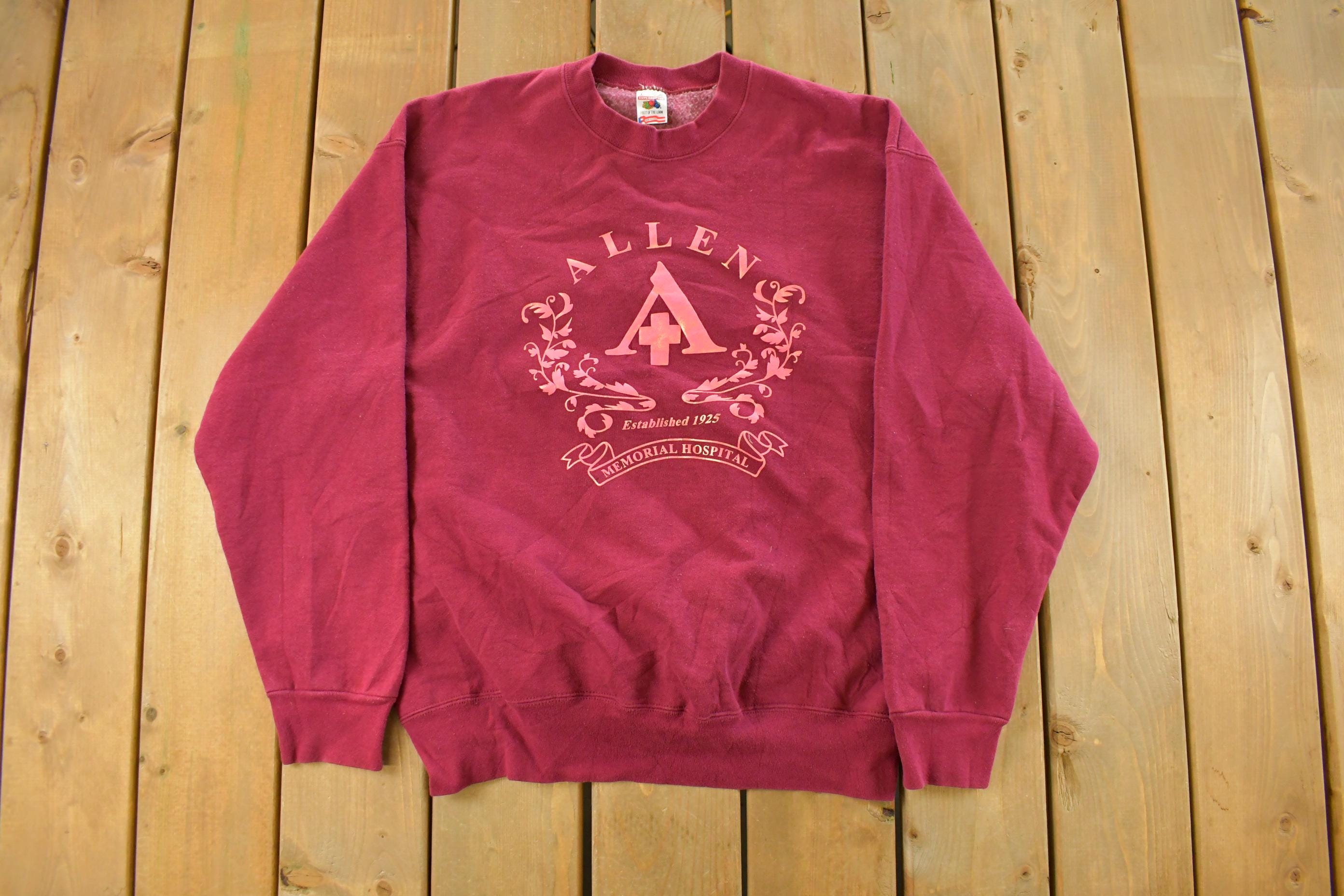 Vintage 1990s Allen Hospital Crewneck Sweatshirt Men's Large