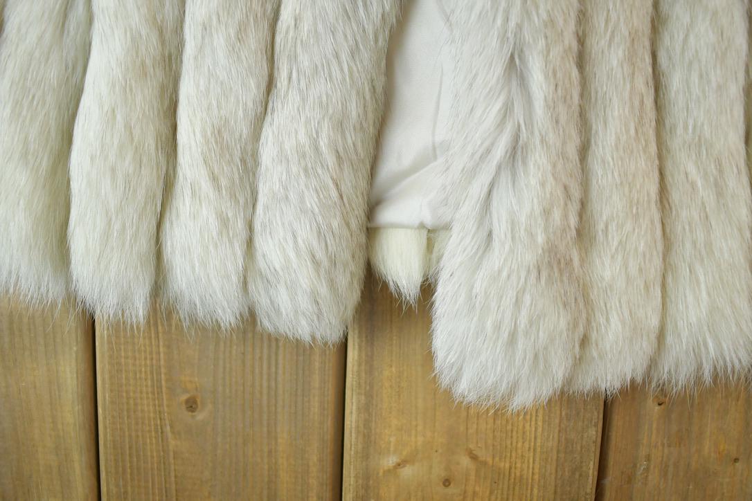 Vintage 1980s Blue Shadow Fox Fur Coat Saga Fox