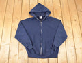 Vintage 1990s Jerzees Full Zip Blank Hoodie Sweatshirt Mens L
