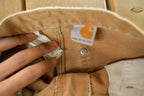 Vintage 1990s Carhartt Distressed Sun Faded Double Knee Pants Men's 30 x 29