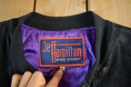 Vintage 1990's Minnesota Vikings Jeff Hamilton Suede Leather Letterman Jacket Mens Large