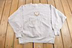 Vintage 1990s Hand Embroidered Heart Crewneck Sweatshirt