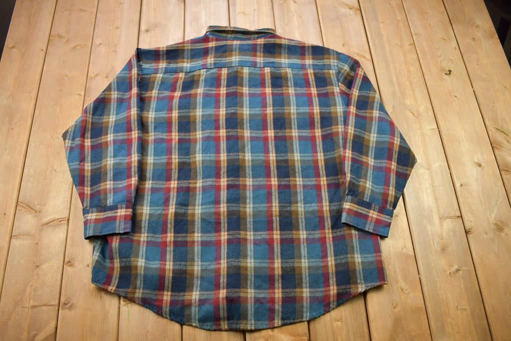Vintage 1990s Plaid Flannel Button Up Shirt