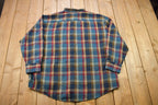 Vintage 1990s Plaid Flannel Button Up Shirt