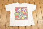 Vintage 1990's Maret Floral Souvenir Travel T-Shirt Women's M / 90s Single Stitch Graphic Destination Tee / Made in USA