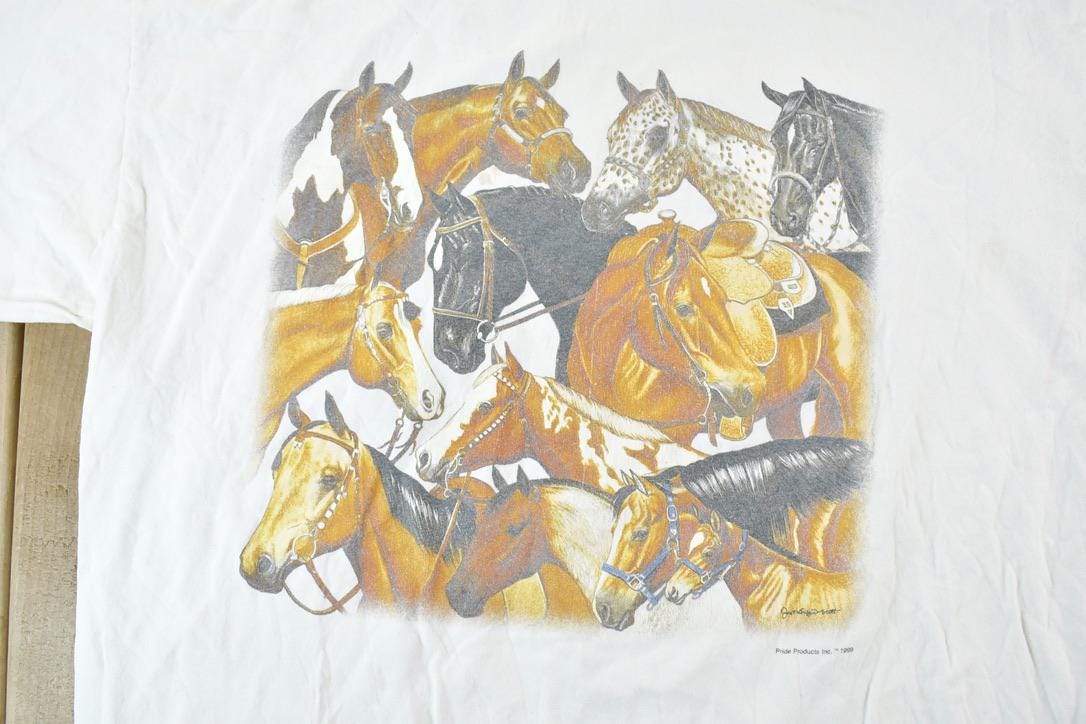 Vintage 1999 Horses Single Stitch T-Shirt