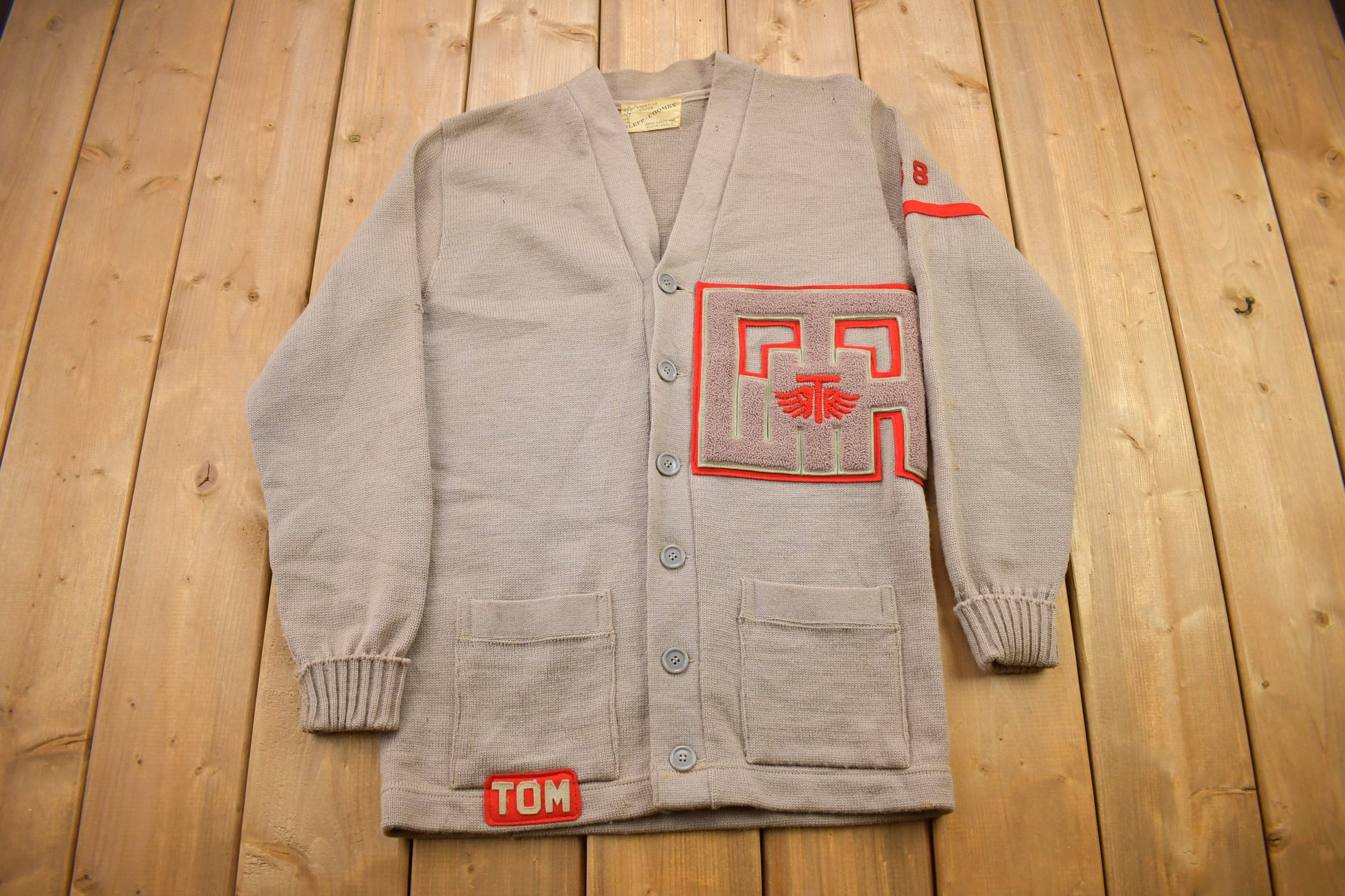 Vintage 1950s Blepp-Coombs Sporting Goods Collegiate Cardigan Sweater