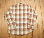 Vintage 1990s Melton Plaid Button Up Shirt