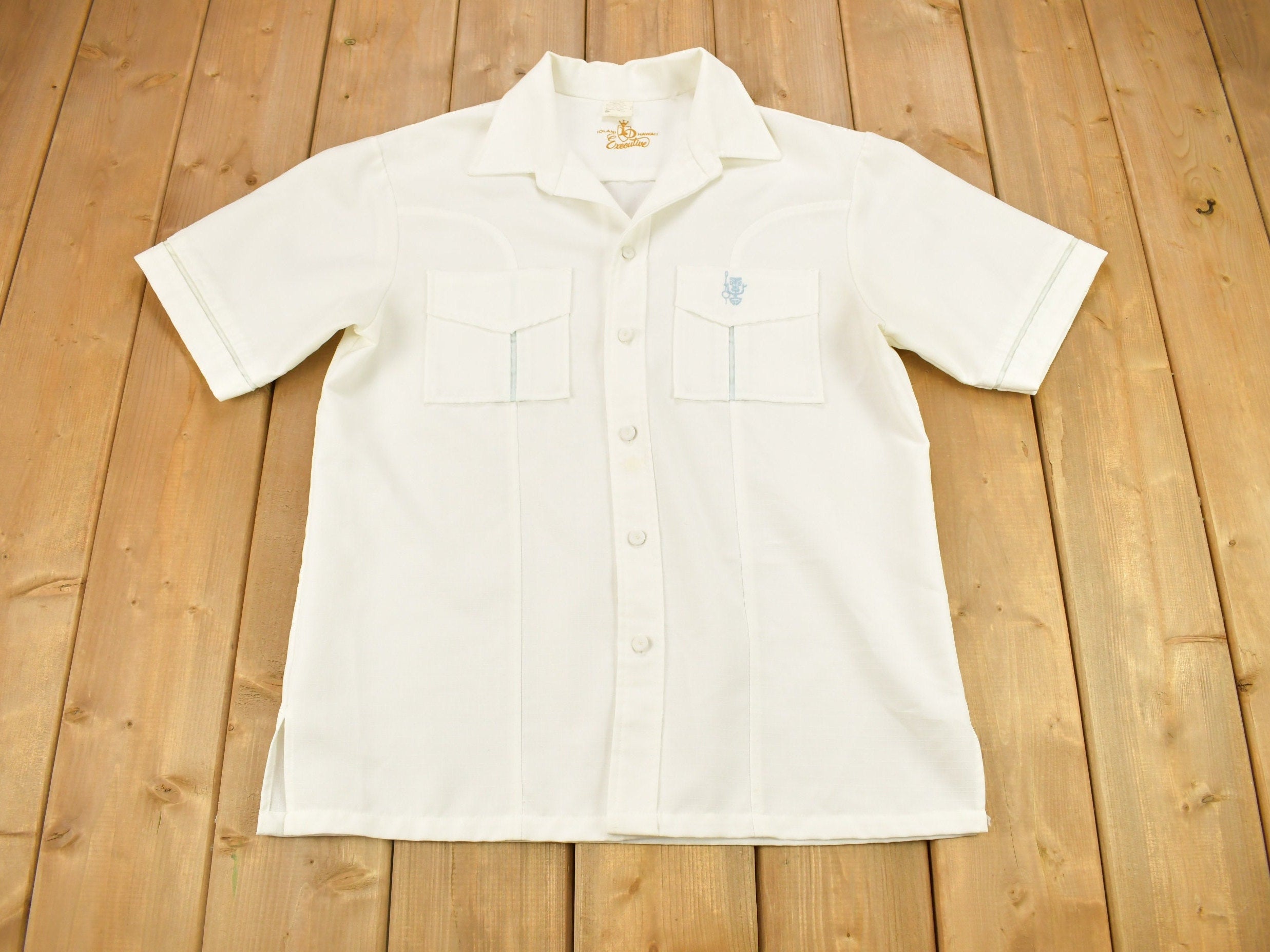 Vintage 1980s Iolani Hawaii Executive Button Up Shirt