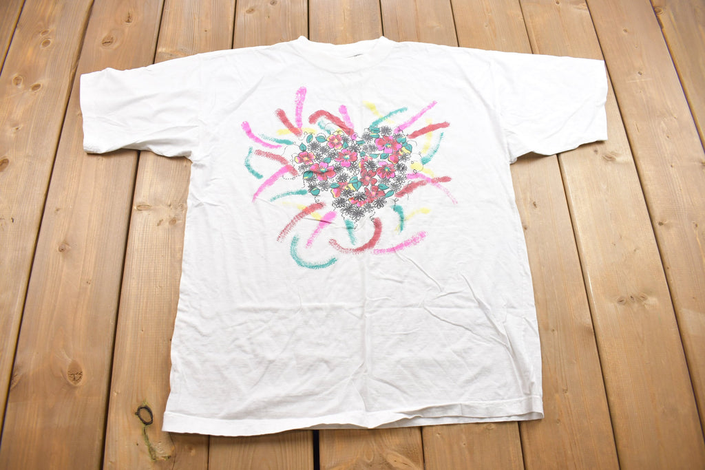 Vintage 1990s Floral Graphic T Shirt