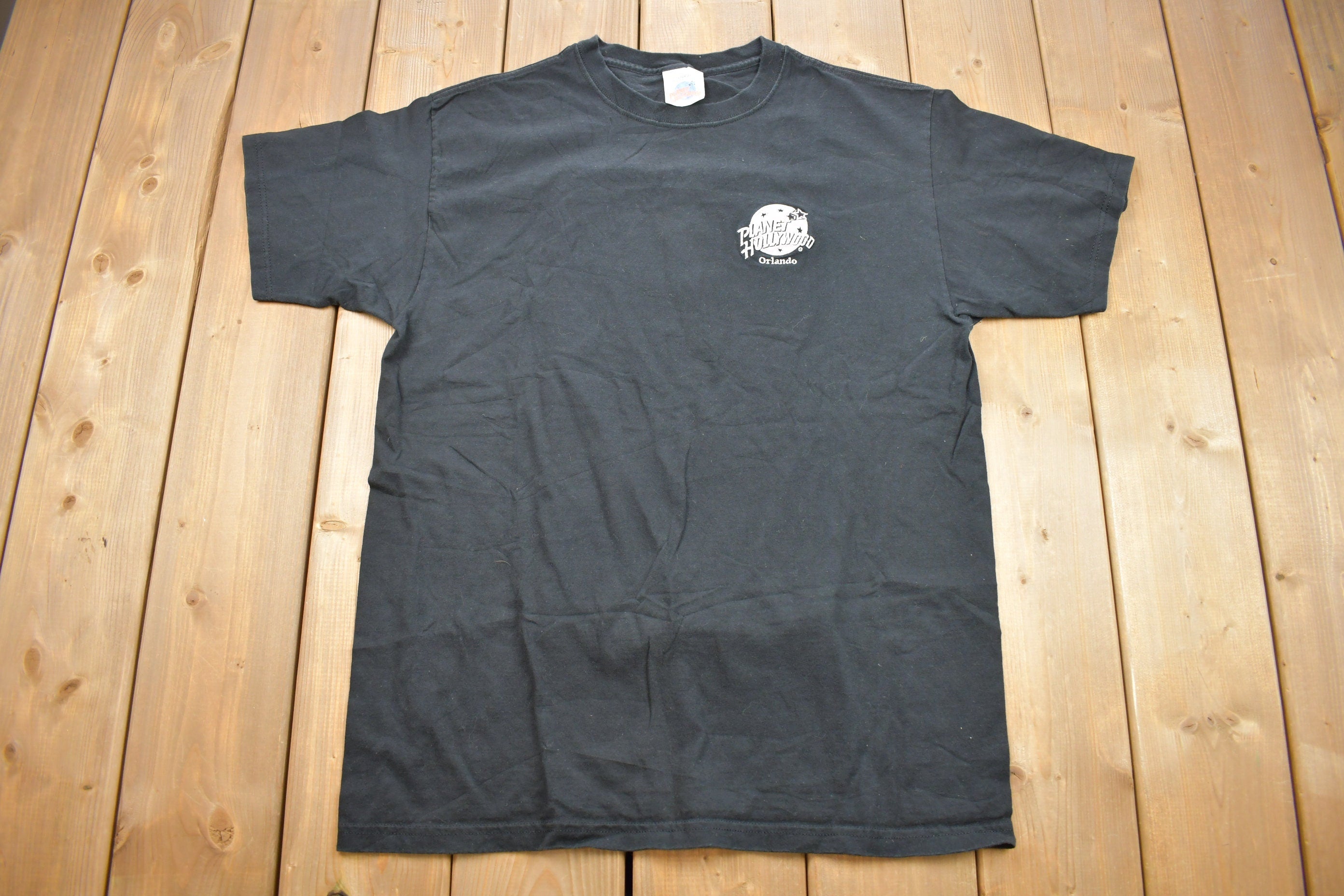Vintage 1990s Planet Hollywood Orlando Florida Embroidered T-Shirt