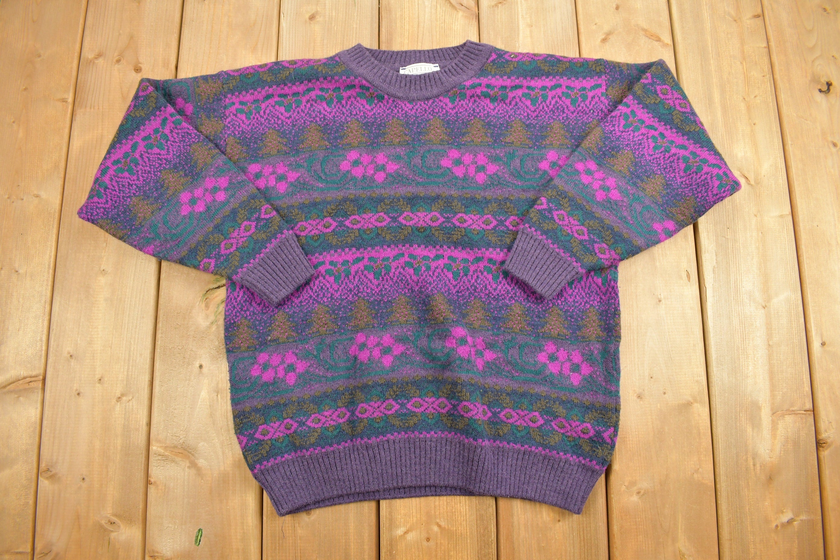 Vintage 1990s Capello Abstract Knitted Sweater