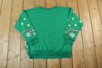Vintage 1980s Christmas AOP Cute Crewneck Sweater