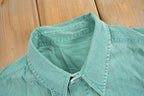 Vintage 1990s Blank Turquoise Button Up Shirt