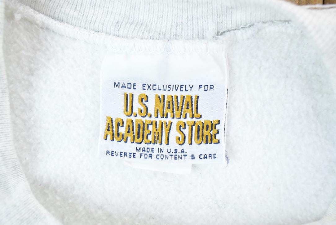 Vintage Military Navy Naval Academy Store Grey Crewneck Sweatshirt