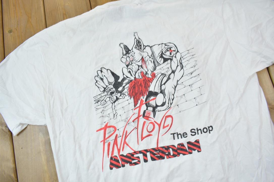 Vintage 1980s Pink Floyd Coffee Shop Amsterdam Band T-Shirt