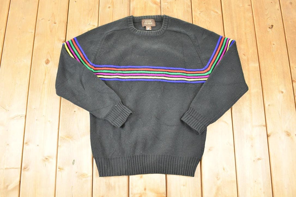 Vintage 1990s High Sierra Striped Knit Crewneck Sweater Men's M