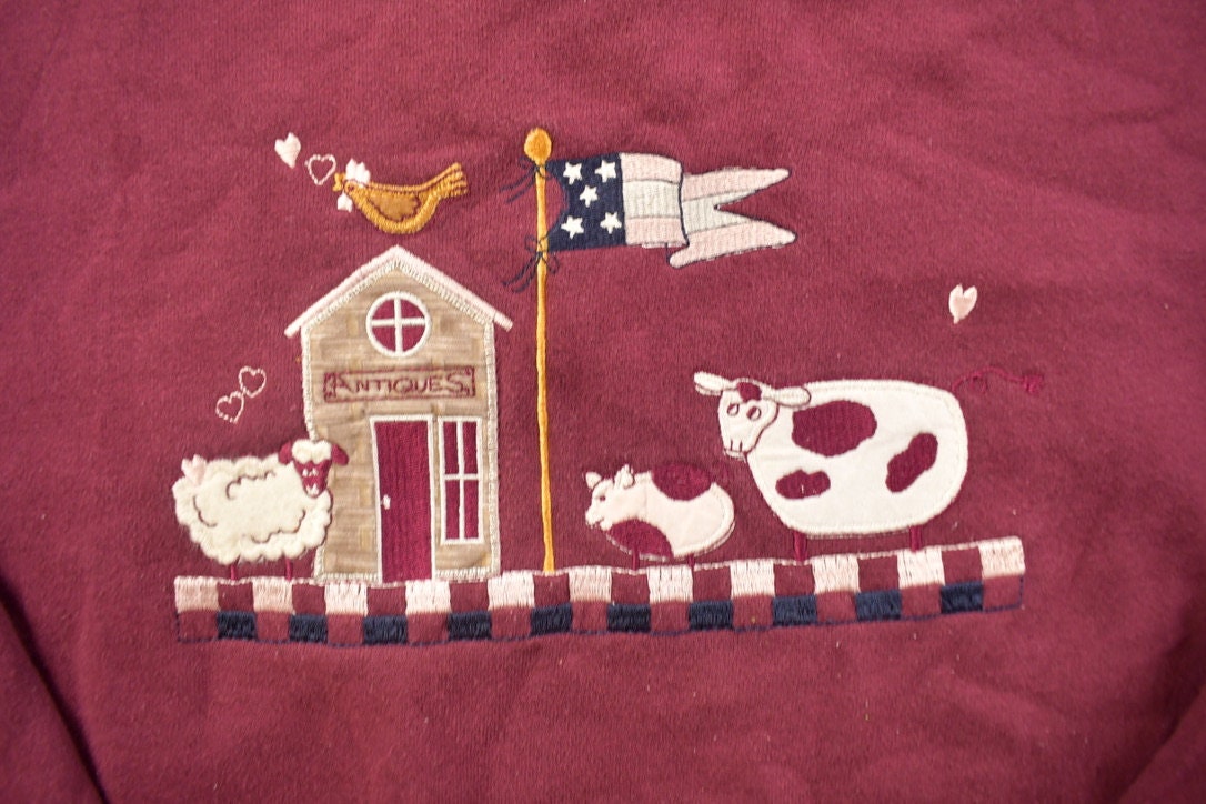 Vintage 1990s Farm Animals Crewneck Sweatshirt