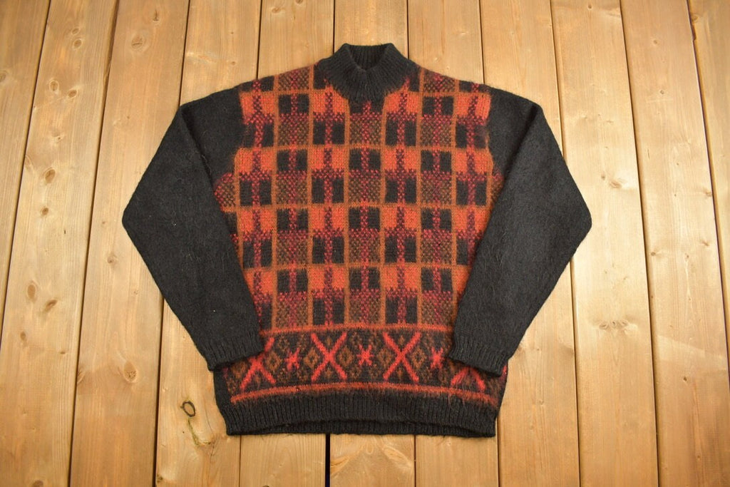 Vintage 1980s Knitted Mock Neck Sweater