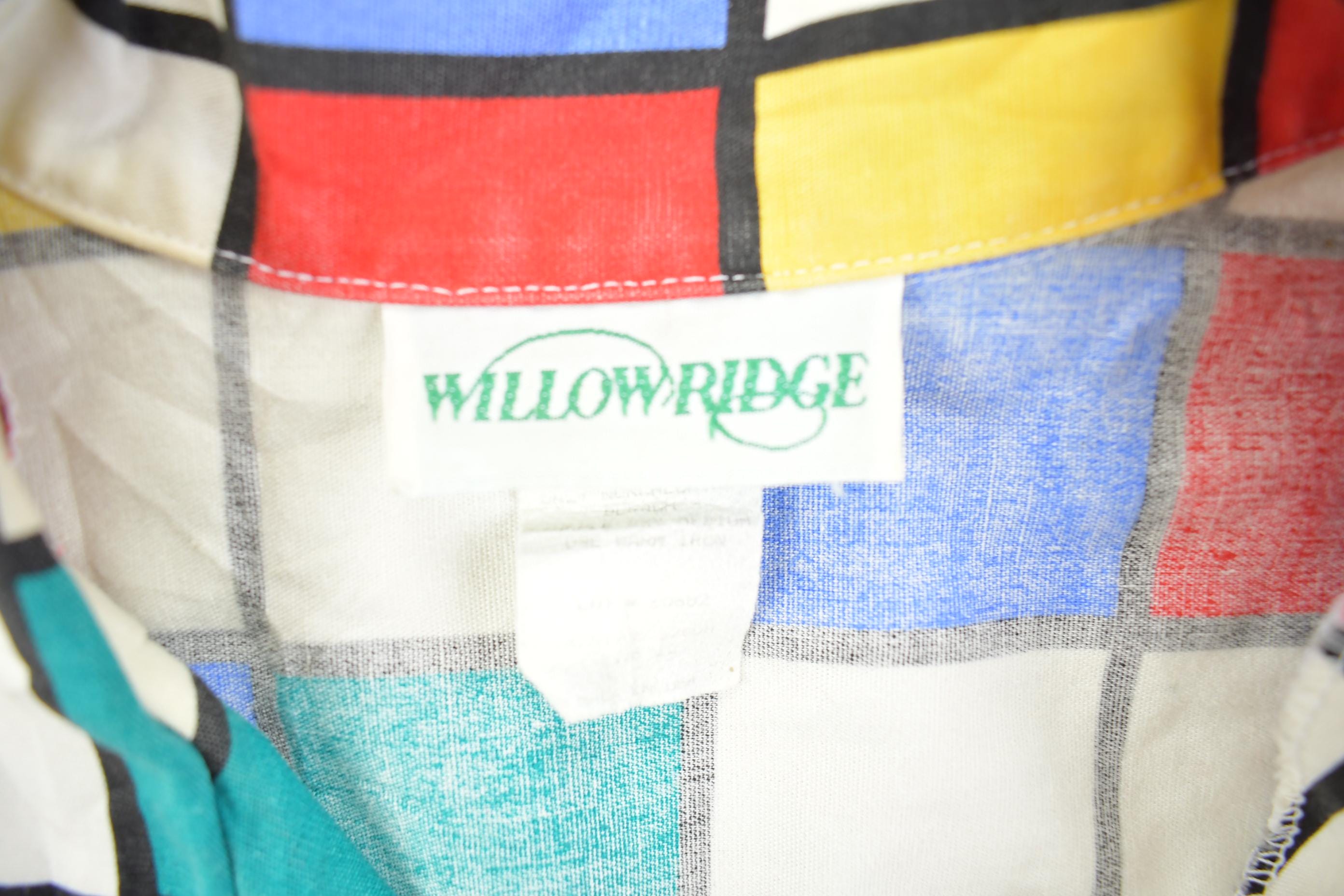 Vintage 1980s Willow Ridge Multi Colored Checkered Button Up Shirt
