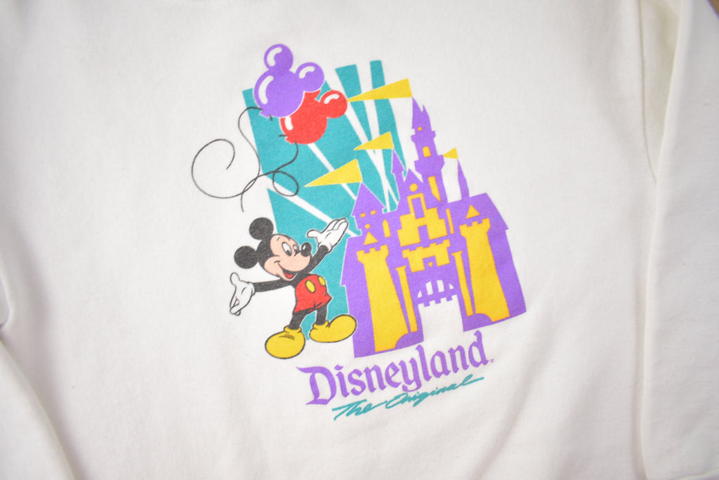 Vintage 1990s Mickey Mouse Disneyland Disney Designs Youth Sized Crewneck Made In USA