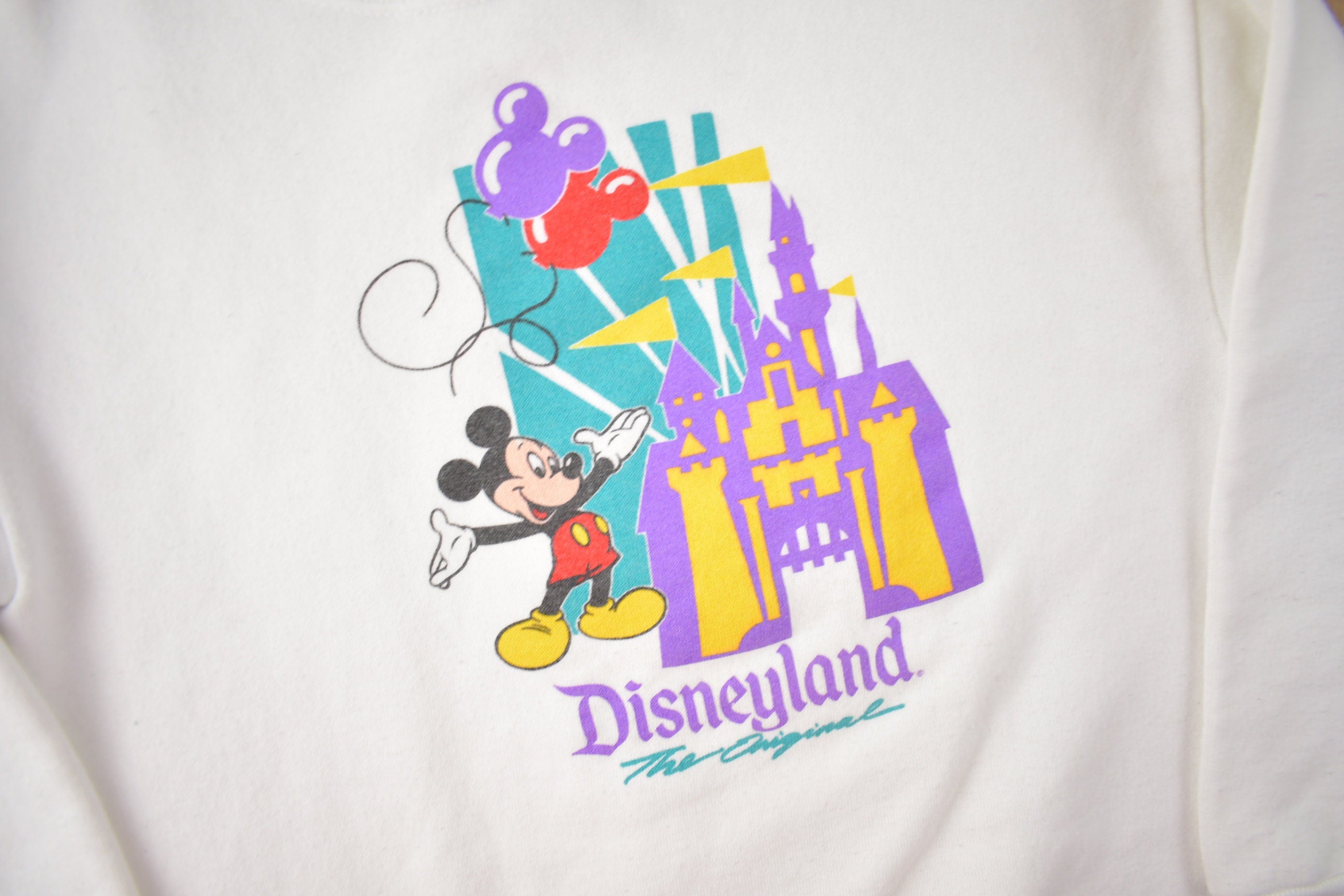 Vintage 1990s Mickey Mouse Disneyland Disney Designs Youth Sized Crewneck Made In USA