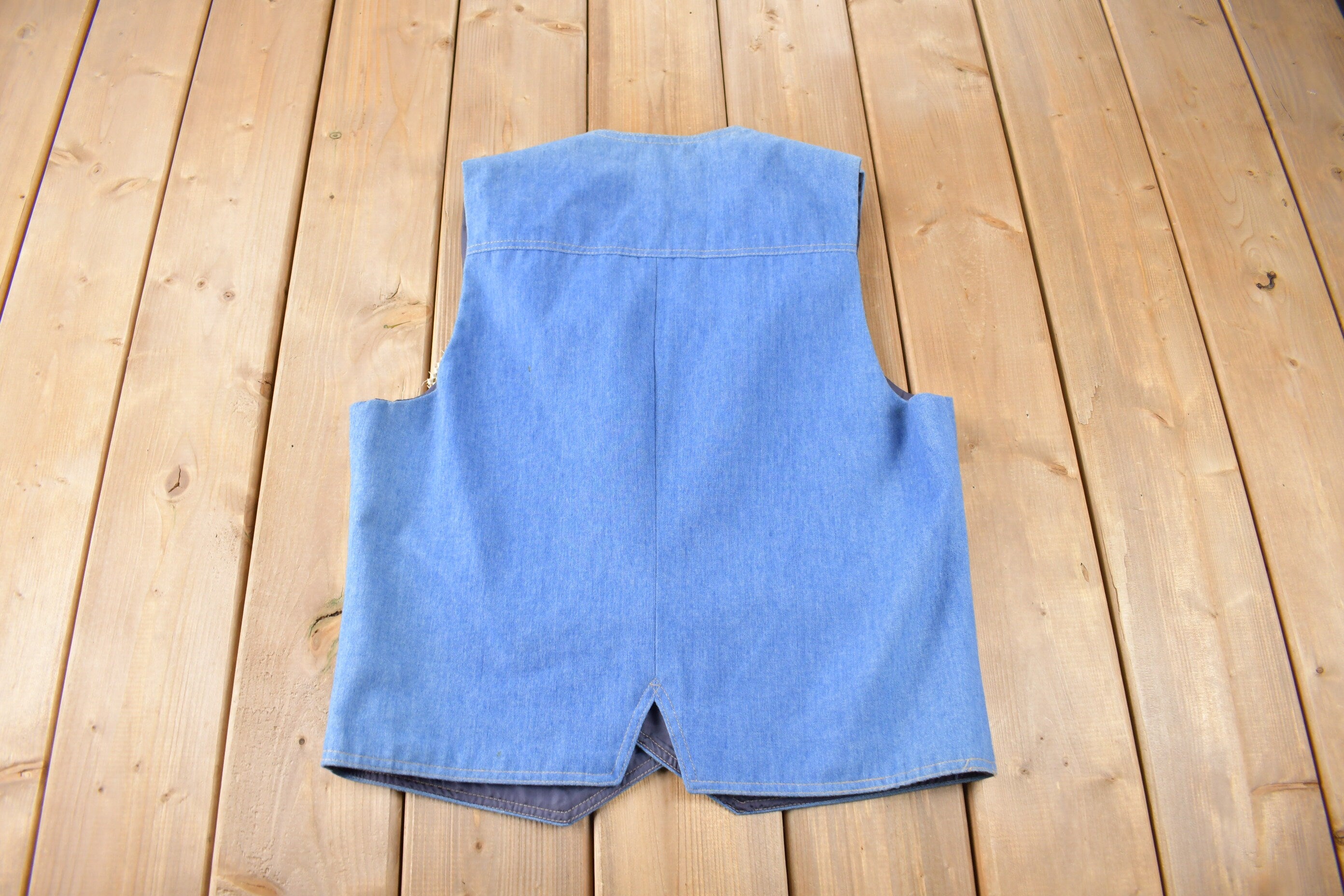 Vintage 1970s Levi's Panatela Denim Button Up Vest Made in USA Size S